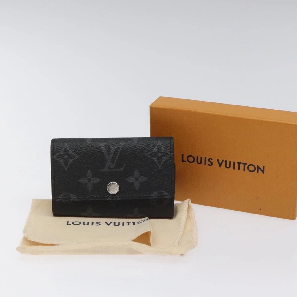 Authentic LOUIS VUITTON Monogram Eclipse Multicles6 Key Case bst478-112825